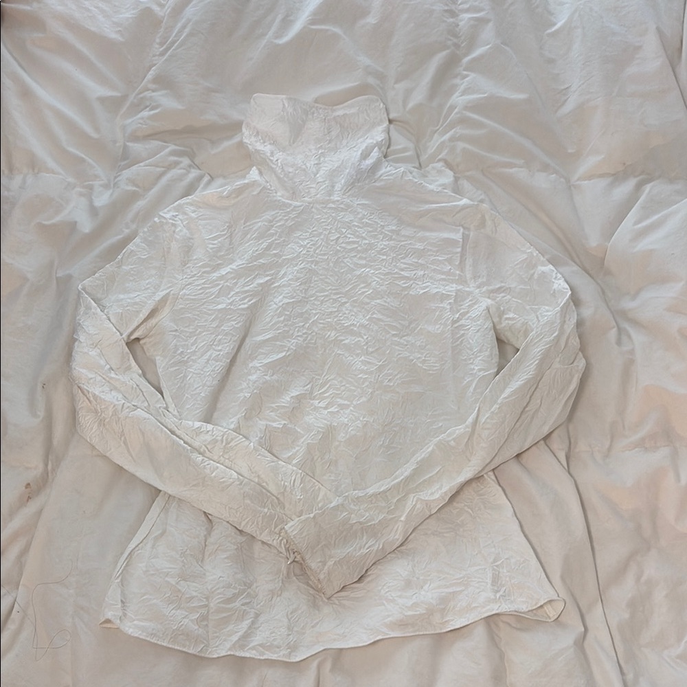 White Turtleneck Long Sleeve Top